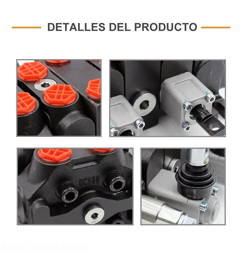 DCV60-Double control Manual 2 carretes Válvula direccional seccional